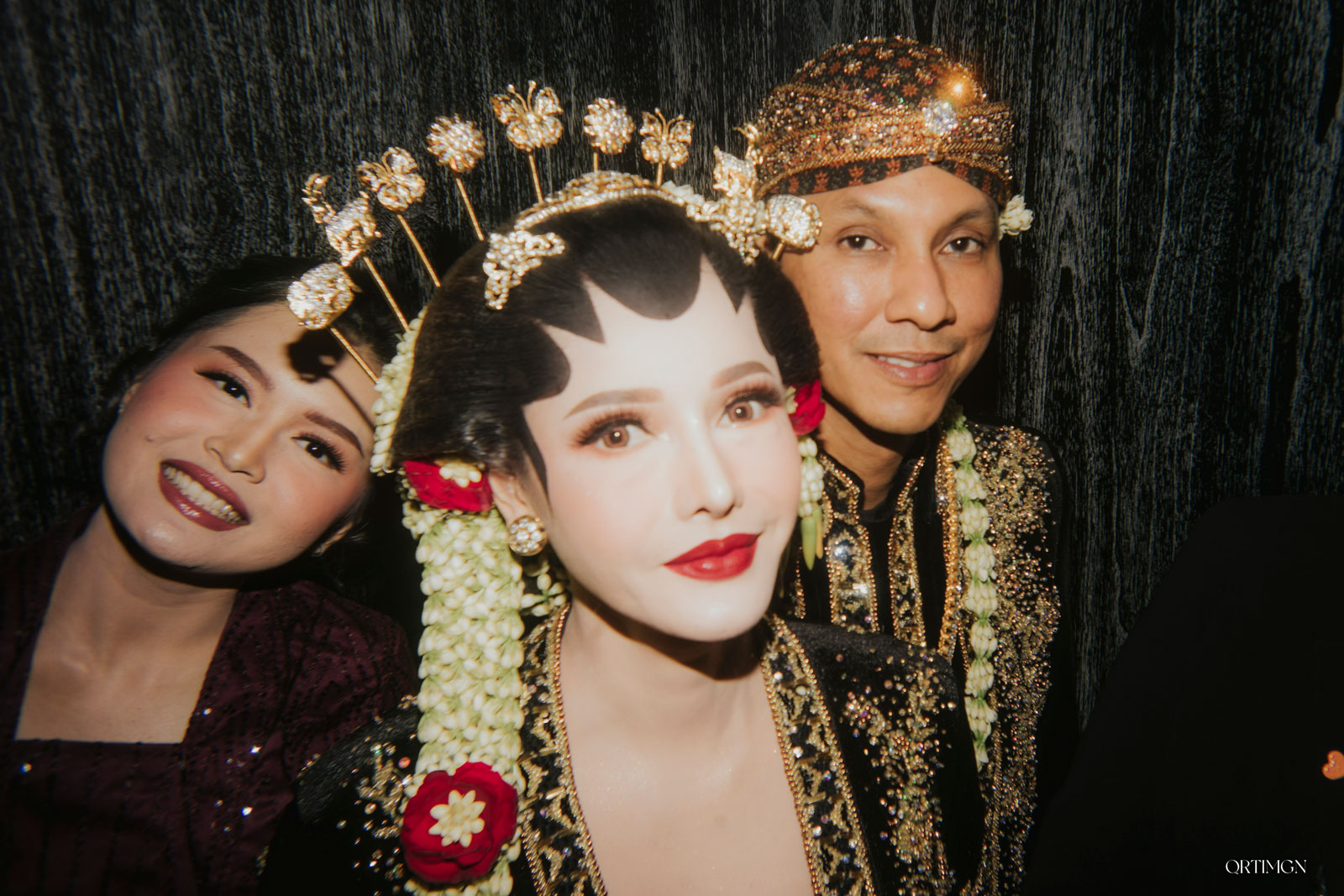 Elegant traditional Indonesian wedding ceremony with beautiful decorations
